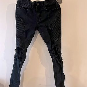 PACSUN Ripped Stacked Skinny biker jeans 30x30  (like this post for a discount)